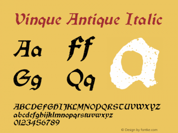 VinqueAntiqueRg-Italic Version 1.000图片样张