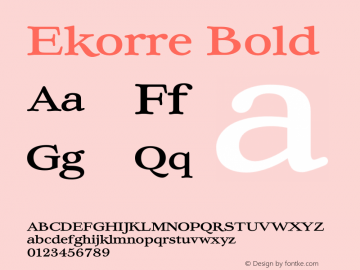 Ekorre Bold Version 1.000;FEAKit 1.0图片样张