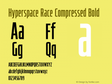Hyperspace Race CompressedBold Version 1.000;hotconv 1.0.109;makeotfexe 2.5.65596图片样张
