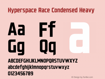 Hyperspace Race Condensed Heavy Version 1.000;hotconv 1.0.109;makeotfexe 2.5.65596图片样张