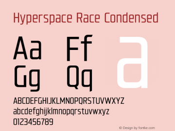 Hyperspace Race Condensed Version 1.000;hotconv 1.0.109;makeotfexe 2.5.65596图片样张