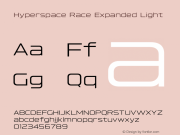 Hyperspace Race Expanded Light Version 1.000;hotconv 1.0.109;makeotfexe 2.5.65596图片样张