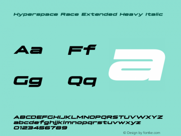 Hyperspace Race Extended Heavy Italic Version 1.000;hotconv 1.0.109;makeotfexe 2.5.65596图片样张