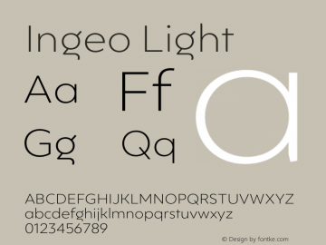 Ingeo Light Version 1.001;hotconv 1.0.109;makeotfexe 2.5.65596图片样张