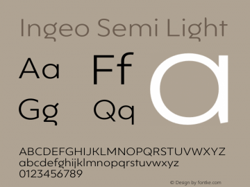 Ingeo SemiLight Version 1.001;hotconv 1.0.109;makeotfexe 2.5.65596图片样张