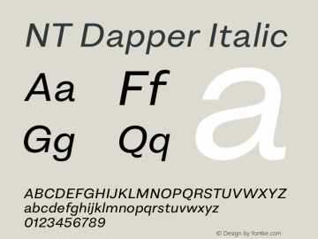 NT Dapper Italic Version 1.000图片样张