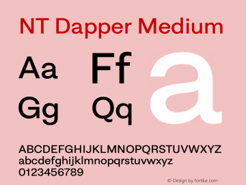 NT Dapper Medium Version 2.005;August 16, 2019;FontCreator 13.0.0.2670 64-bit图片样张