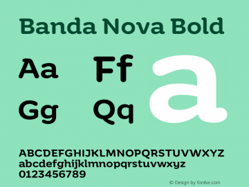 Banda Nova Bold Version 1.000;hotconv 1.0.109;makeotfexe 2.5.65596图片样张