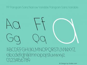 PP Pangram Sans Narrow Variable Pangram Sans Variable Version 1.000图片样张