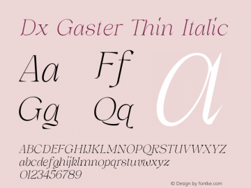 DxGaster-ThinItalic Version 1.000图片样张