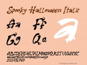 Spooky Halloween Italic Version 1.000;October 13, 2021;FontCreator 14.0.0.2814 64-bit图片样张