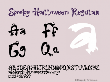 Spooky Halloween Version 1.000;August 18, 2021;FontCreator 14.0.0.2814 64-bit图片样张