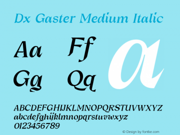 DxGaster-MediumItalic Version 1.000图片样张