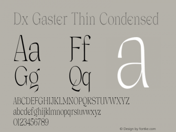 DxGaster-ThinCondensed Version 1.000图片样张