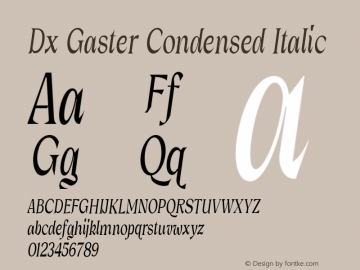 DxGaster-CondensedItalic Version 1.000图片样张