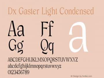 DxGaster-LightCondensed Version 1.000图片样张