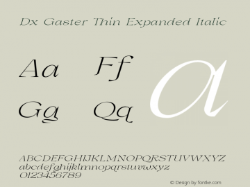DxGaster-ThinExpandedItalic Version 1.000图片样张