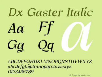 DxGaster-Italic Version 1.000图片样张