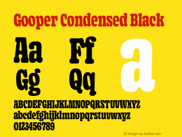Gooper Condensed Black Version 0.005;hotconv 1.0.109;makeotfexe 2.5.65596图片样张