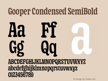 Gooper Condensed SemiBold Version 0.005;hotconv 1.0.109;makeotfexe 2.5.65596图片样张