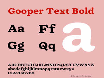 Gooper Text Bold Version 0.005;hotconv 1.0.109;makeotfexe 2.5.65596图片样张