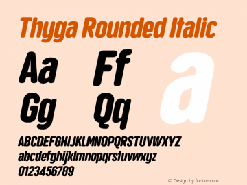 ThygaItalicRounded Version 1.000图片样张