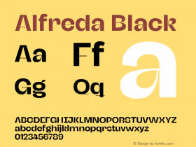 Alfreda Black Version 1.000;hotconv 1.0.109;makeotfexe 2.5.65596图片样张