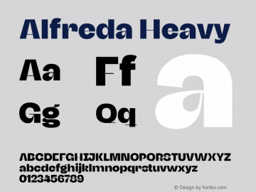 Alfreda Heavy Version 1.000;hotconv 1.0.109;makeotfexe 2.5.65596图片样张