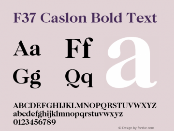 F37 Caslon Bold Text Version 1.000图片样张
