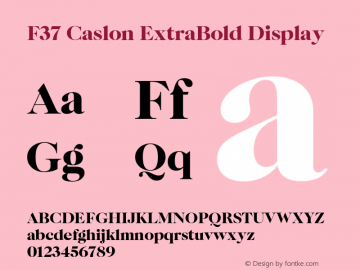 F37 Caslon ExtraBold Display Version 1.000图片样张