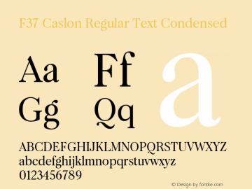 F37 Caslon Regular Text Condensed Version 1.000图片样张