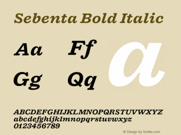 Sebenta Bold Italic Version 1.000;FEAKit 1.0图片样张