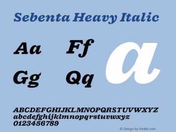 Sebenta Heavy Italic Version 1.000;FEAKit 1.0图片样张