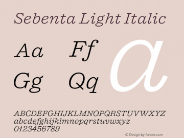 Sebenta Light Italic Version 1.000;FEAKit 1.0图片样张