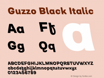 Guzzo-BlackItalic Version 1.00图片样张