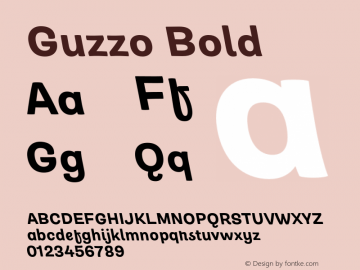 Guzzo-BoldItalic Version 1.00图片样张