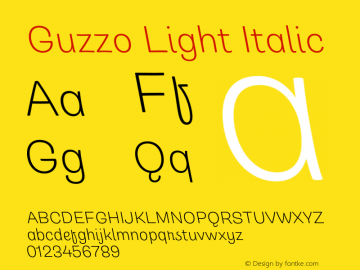 Guzzo-LightItalic Version 1.00图片样张