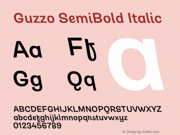 Guzzo-SemiBoldItalic Version 1.00图片样张