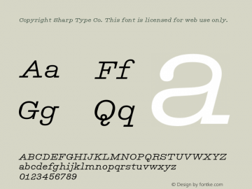 Copyright Sharp Type Co. This font is licensed for web use only. Version 1.000;hotconv 1.0.114;makeotfexe 2.5.65599图片样张