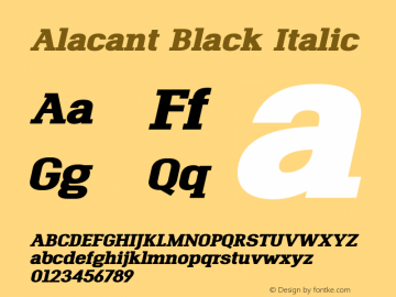 Alacant-BlackItalic Version 1.000图片样张