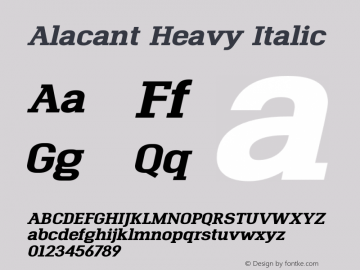 Alacant-HeavyItalic Version 1.000图片样张