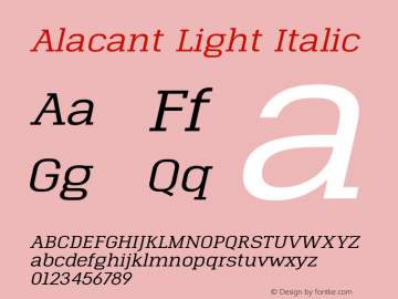 Alacant-LightItalic Version 1.000图片样张