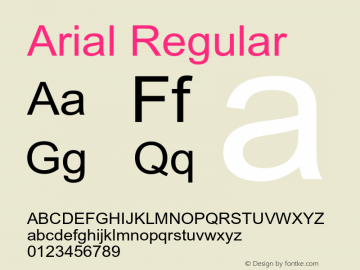 Arial Regular OTF 1.300;PS 001.003;Core 1.0.34图片样张