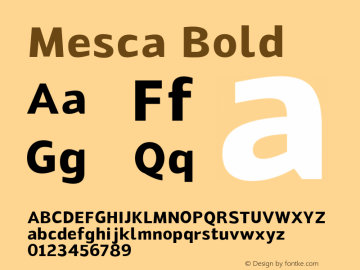 Mesca-Bold Version 1.000图片样张