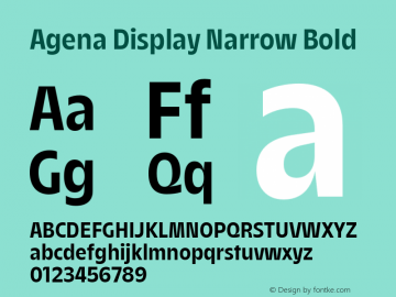 Agena Display Narrow Bold Version 1.000图片样张