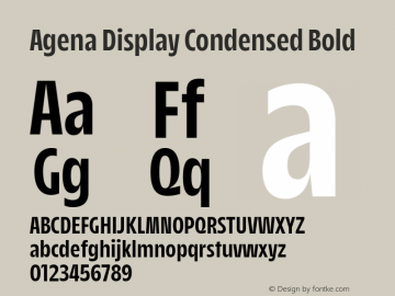 Agena Display Condensed Bold Version 1.000图片样张