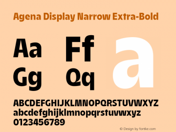 Agena Display Narrow Extra-Bold Version 1.000图片样张