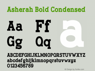 Asherah-BoldCondensed Version 1.000;PS 001.001;hotconv 1.0.56图片样张