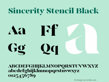 Sincerity Stencil Black Version 1.000;hotconv 1.0.109;makeotfexe 2.5.65596图片样张