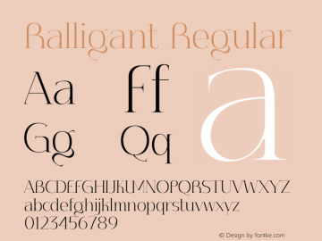 Ralligant Version 1.00;October 13, 2021;FontCreator 12.0.0.2525 64-bit图片样张
